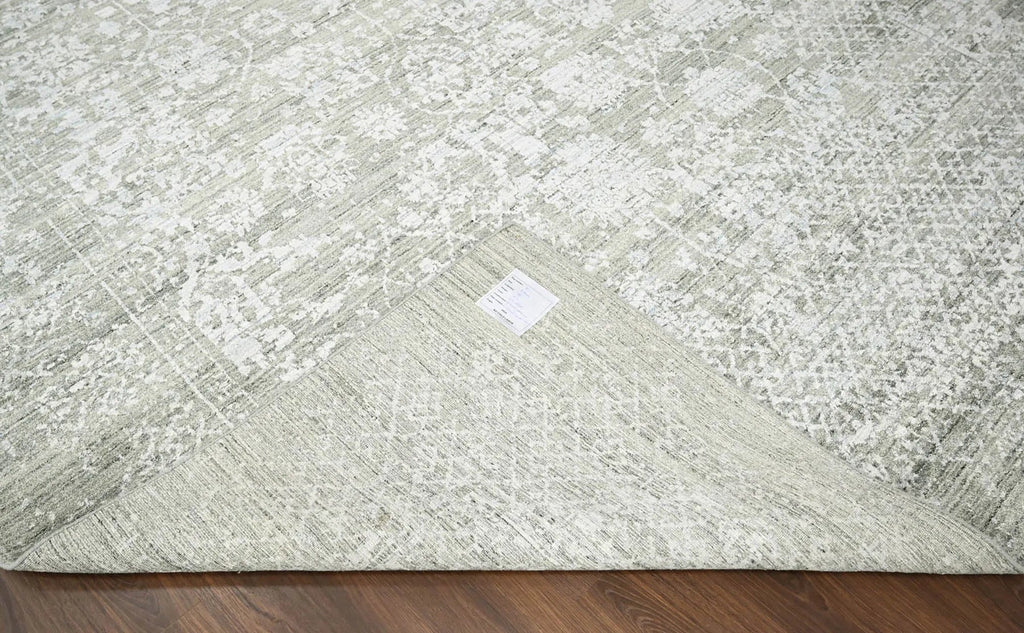 8x10 Gray, Beige Hand Knotted 100% Wool Modern & Contemporary Oriental Area Rug