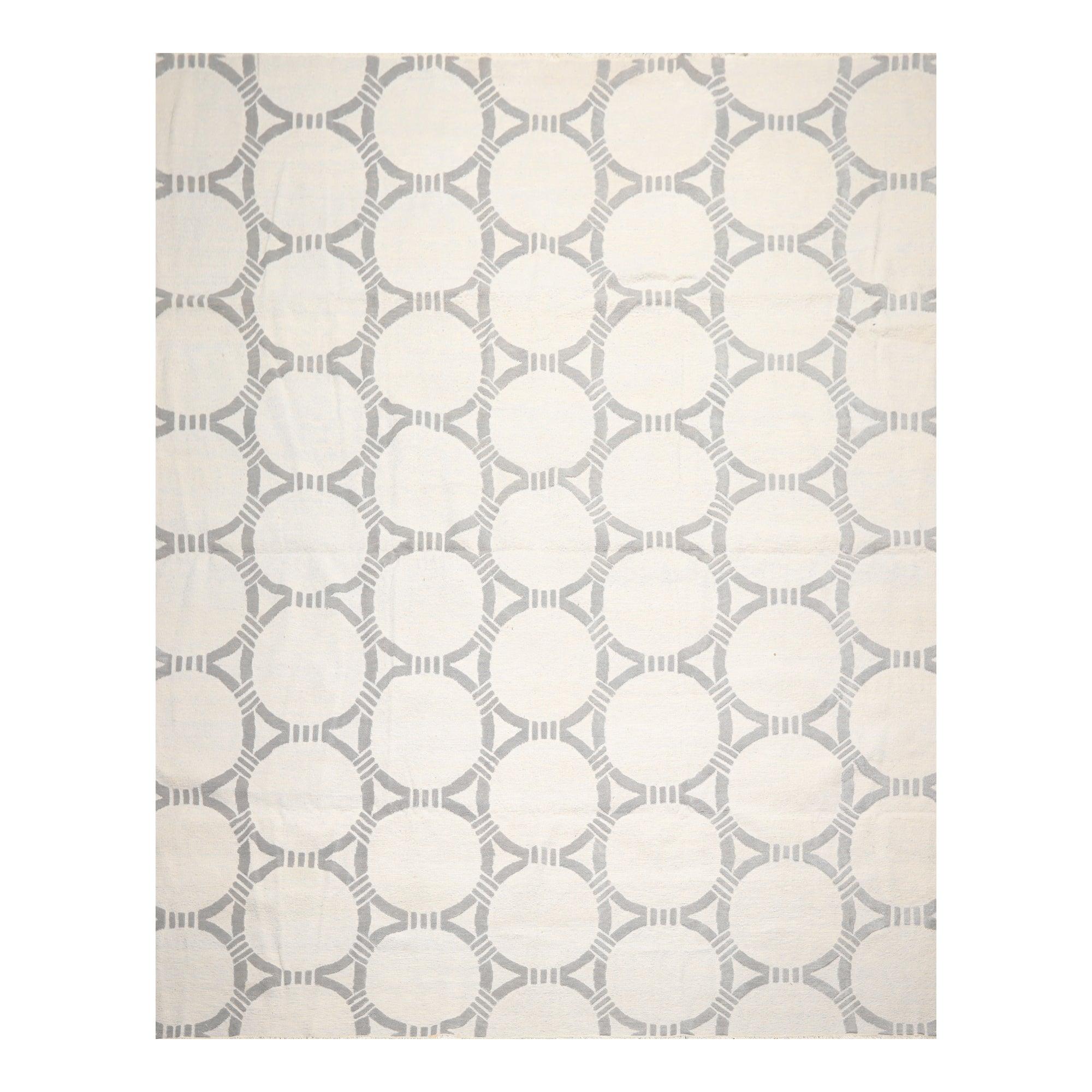 9'4" x 12'2" Hand Knotted Wool Contemporary High Low Pile Oriental Area Rug Tone on Tone Gray