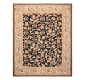 8'x10' Hand Woven Wool French Aubusson Botanical Flatweave Area Rug Black